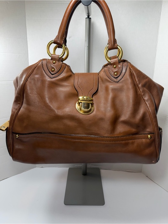 Marc Jacobs Handbags - MARC JACOBS Whiskey Calfskin Leather Bleeker Satchel Large Bag made in Italy 🇮🇹